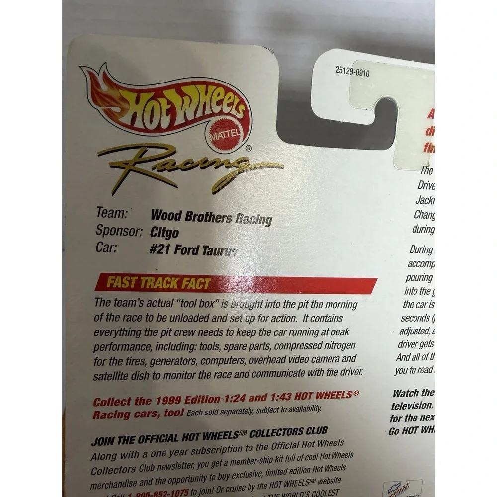 1999 Hot Wheels Racing Wood Brothers #21 Ford Taurus Pit Crew Citgo NASCAR‎